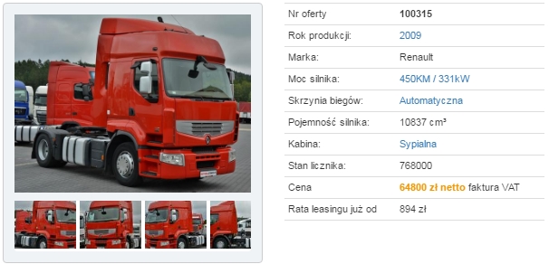 Ile zapłacę za używaną ciężarówkę, czyli z wirtualną